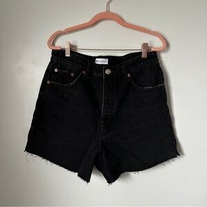 Zara high waisted black denim shorts